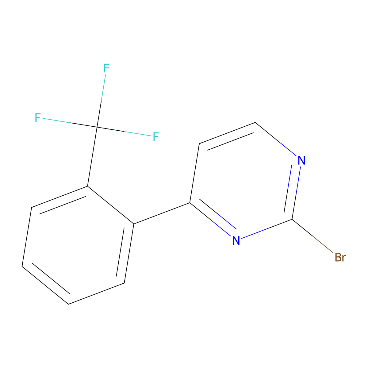 2-Bromo-4-(2-trifluoromethylphenyl)pyrimidine molecular structure, CAS 1215073-13-4