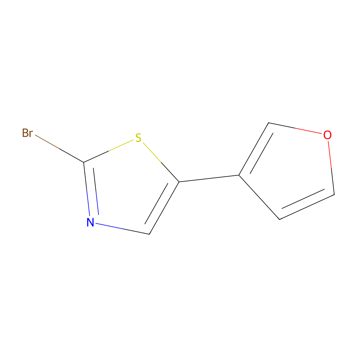 2-Bromo-5-(3-furyl)thiazole molecular structure, CAS 1215073-14-5