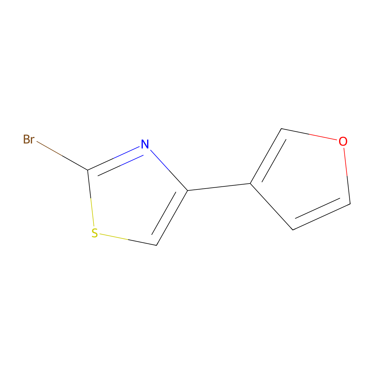 2-Bromo-4-(3-furyl)thiazole molecular structure, CAS 1215073-17-8