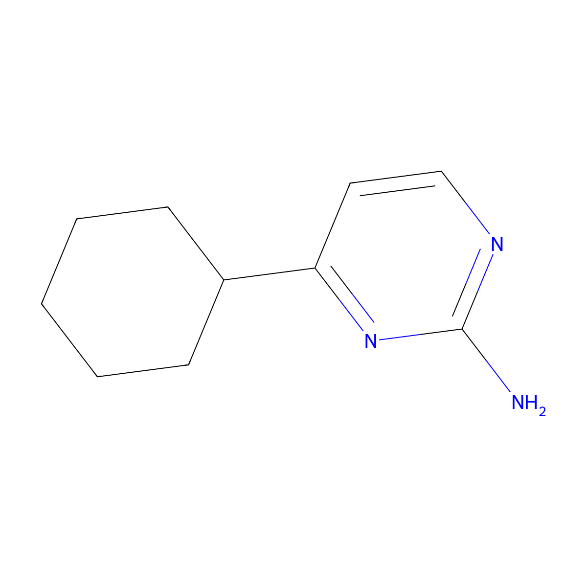 2-Amino-4-(cyclohexyl)pyrimidine molecular structure, CAS 1215073-19-0