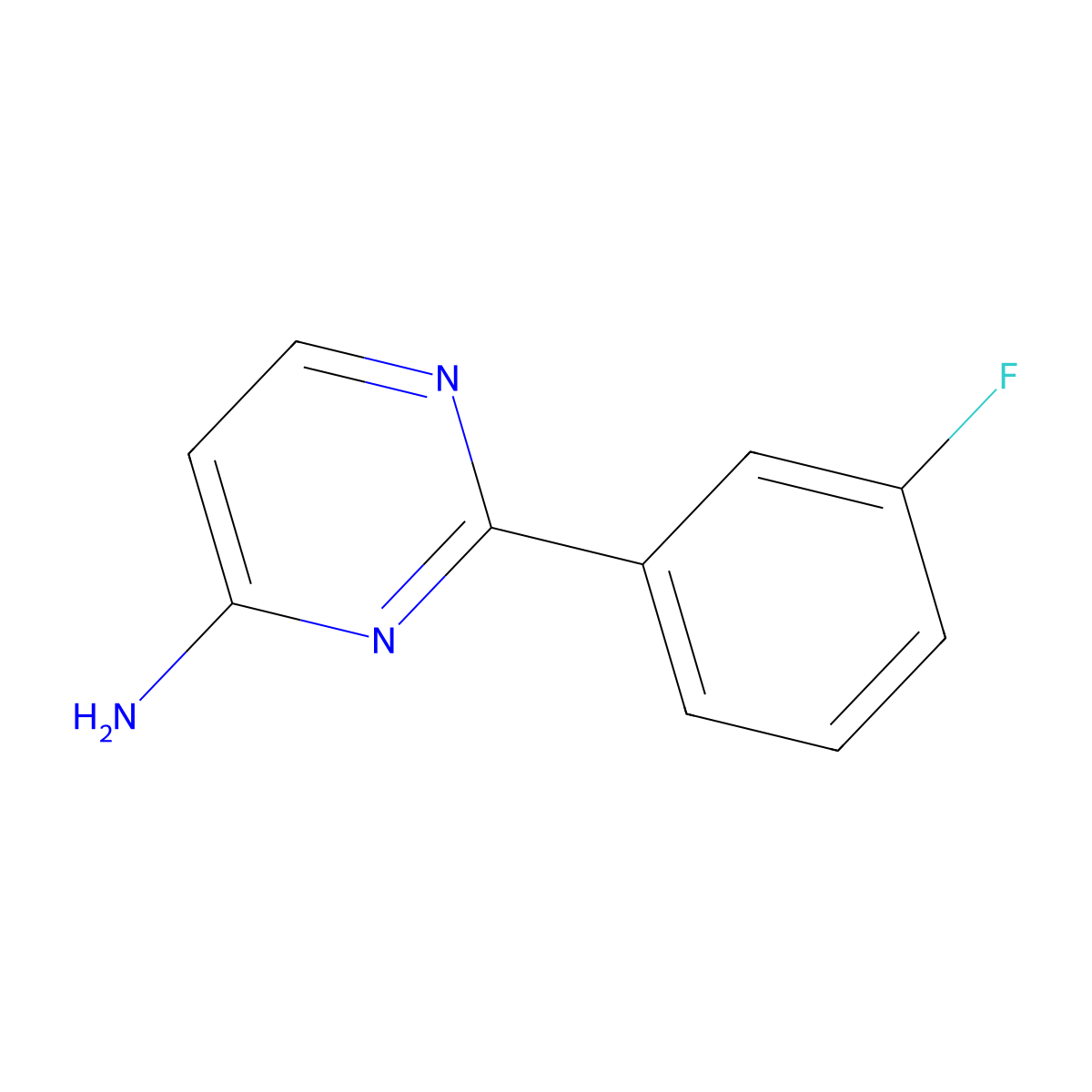 2-(3-Fluorophenyl)pyrimidin-4-amine molecular structure, CAS 1215073-22-5