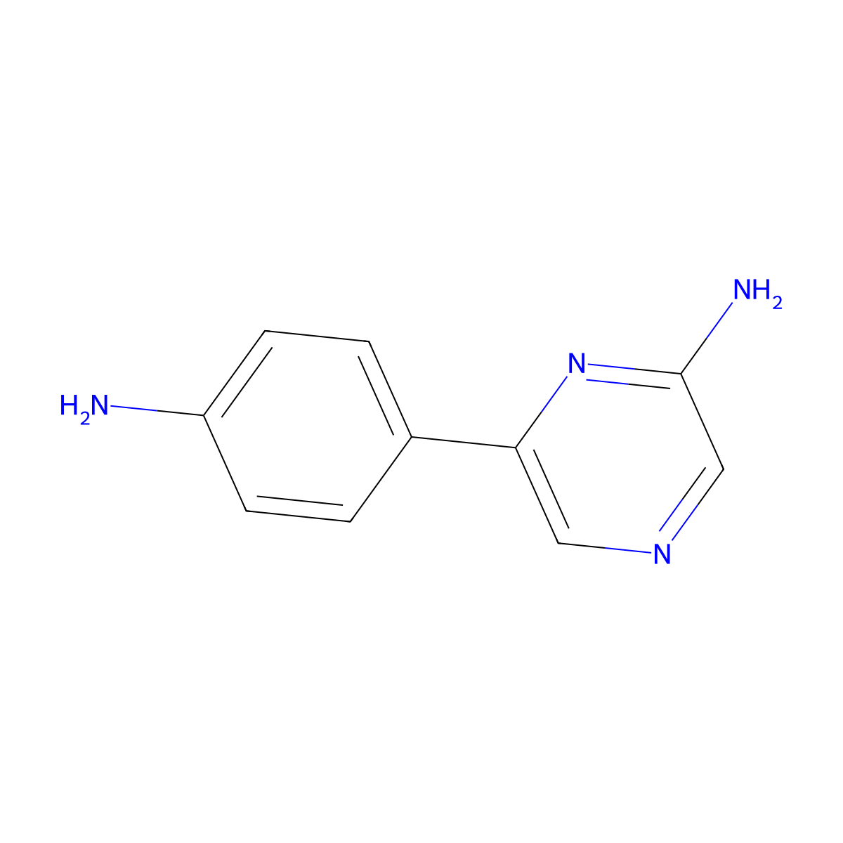 6-(4-Aminophenyl)-2-pyrazinamine molecular structure, CAS 1215073-23-6