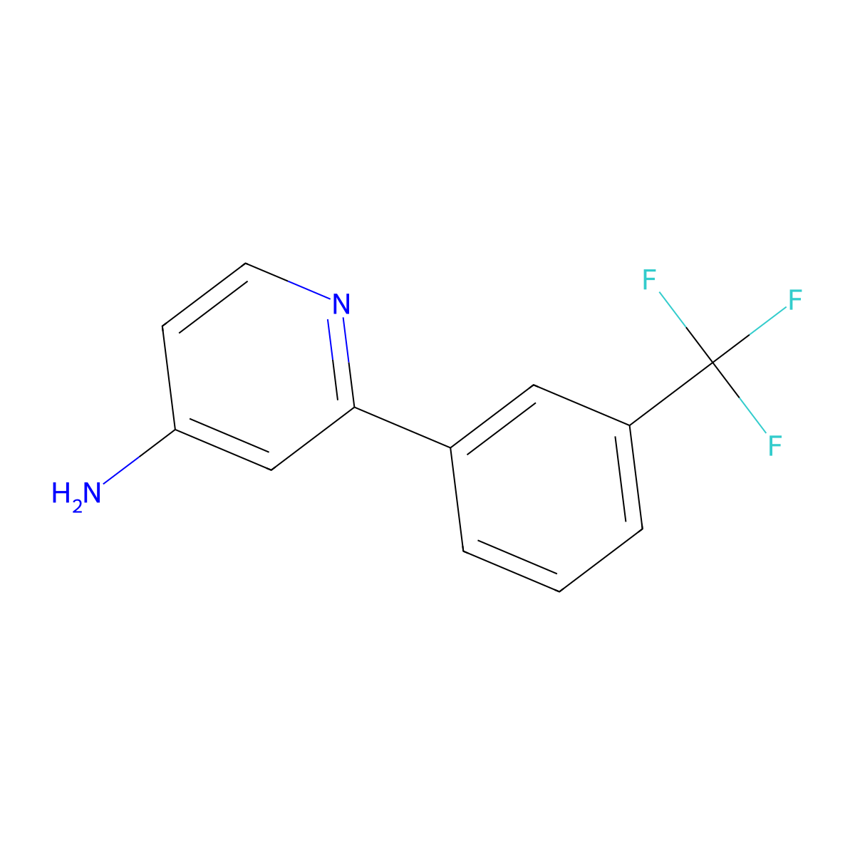 2-[3-(Trifluoromethyl)phenyl]pyridin-4-amine molecular structure, CAS 1215073-24-7