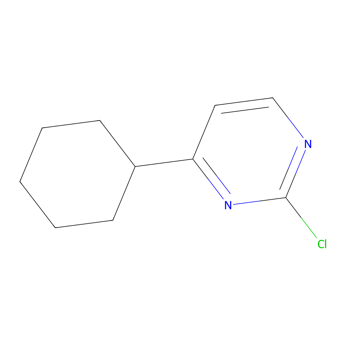 2-Chloro-4-cyclohexylpyrimidine molecular structure, CAS 1215073-30-5