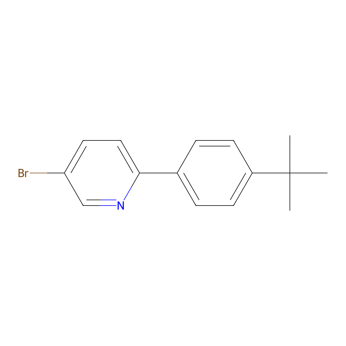 5-Bromo-2-(4-(tert-butyl)phenyl)pyridine molecular structure, CAS 1215073-34-9