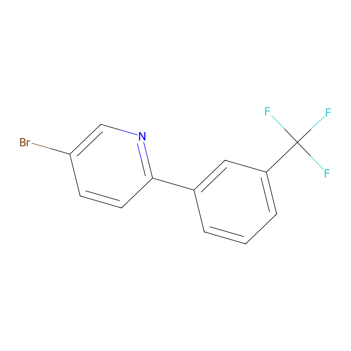 5-Bromo-2-(3-(trifluoromethyl)phenyl)pyridine molecular structure, CAS 1215073-37-2
