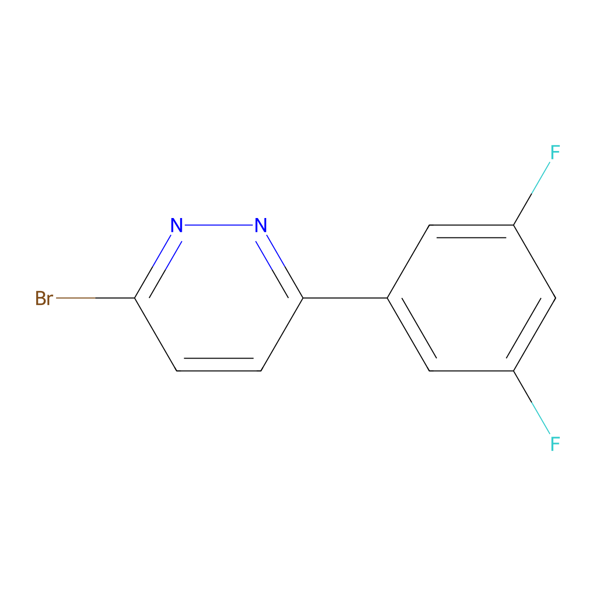 3-Bromo-6-(3,5-difluorophenyl)pyridazine molecular structure, CAS 1215073-38-3