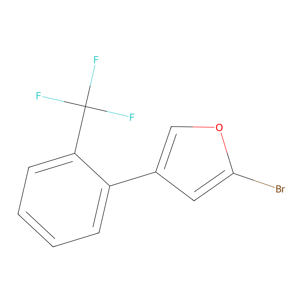 2-Bromo-4-(2-trifluoromethylphenyl)furan molecular structure, CAS 1215073-41-8