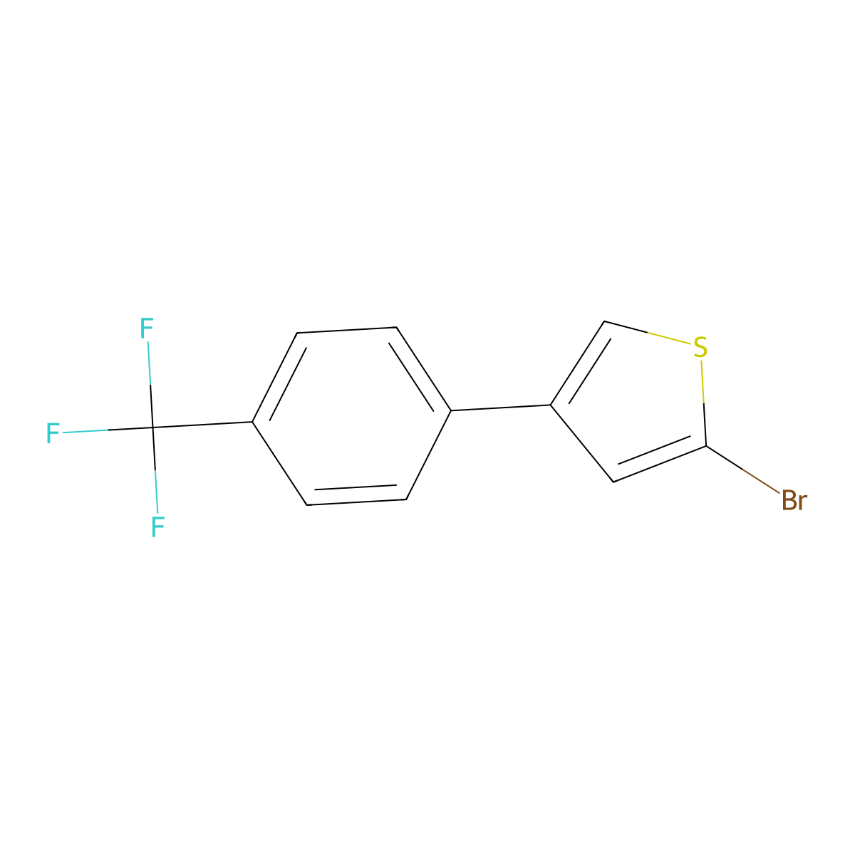 2-Bromo-4-[4-(trifluoromethyl)phenyl]thiophene molecular structure, CAS 1215073-42-9