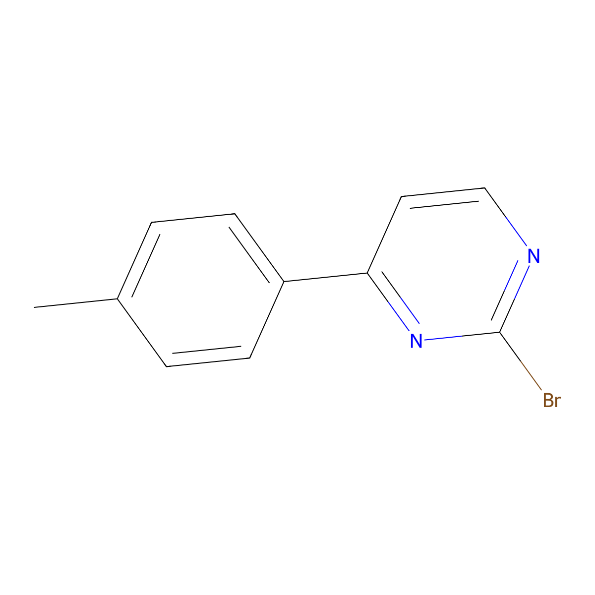 2-Bromo-4-(p-tolyl)pyrimidine molecular structure, CAS 1215073-43-0