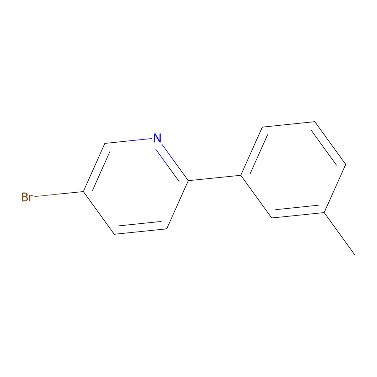 5-Bromo-2-(3-methylphenyl)pyridine molecular structure, CAS 1215073-45-2