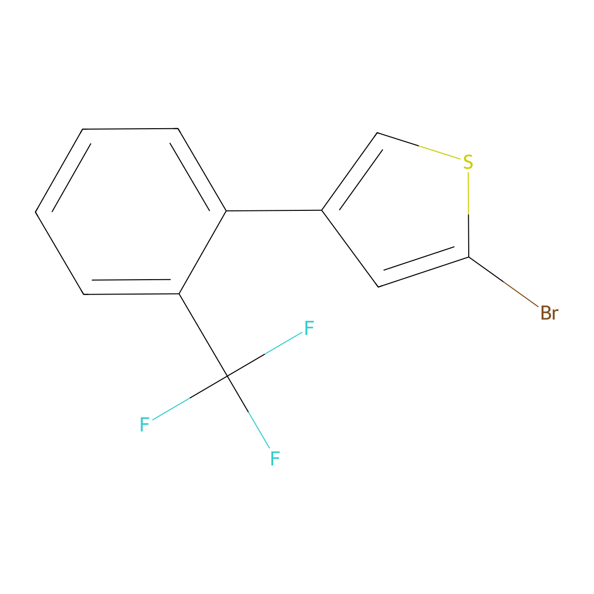 2-Bromo-4-(2-trifluoromethylphenyl)thiophene molecular structure, CAS 1215073-48-5