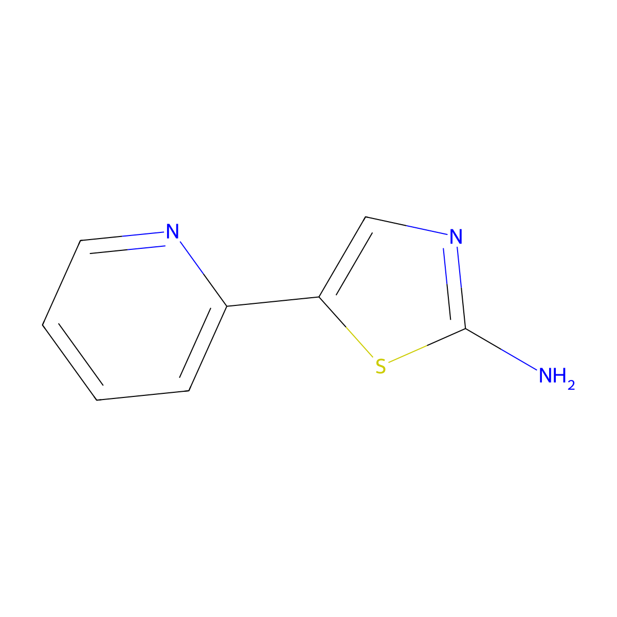 5-(Pyridin-2-yl)-1,3-thiazol-2-amine molecular structure, CAS 1215073-56-5