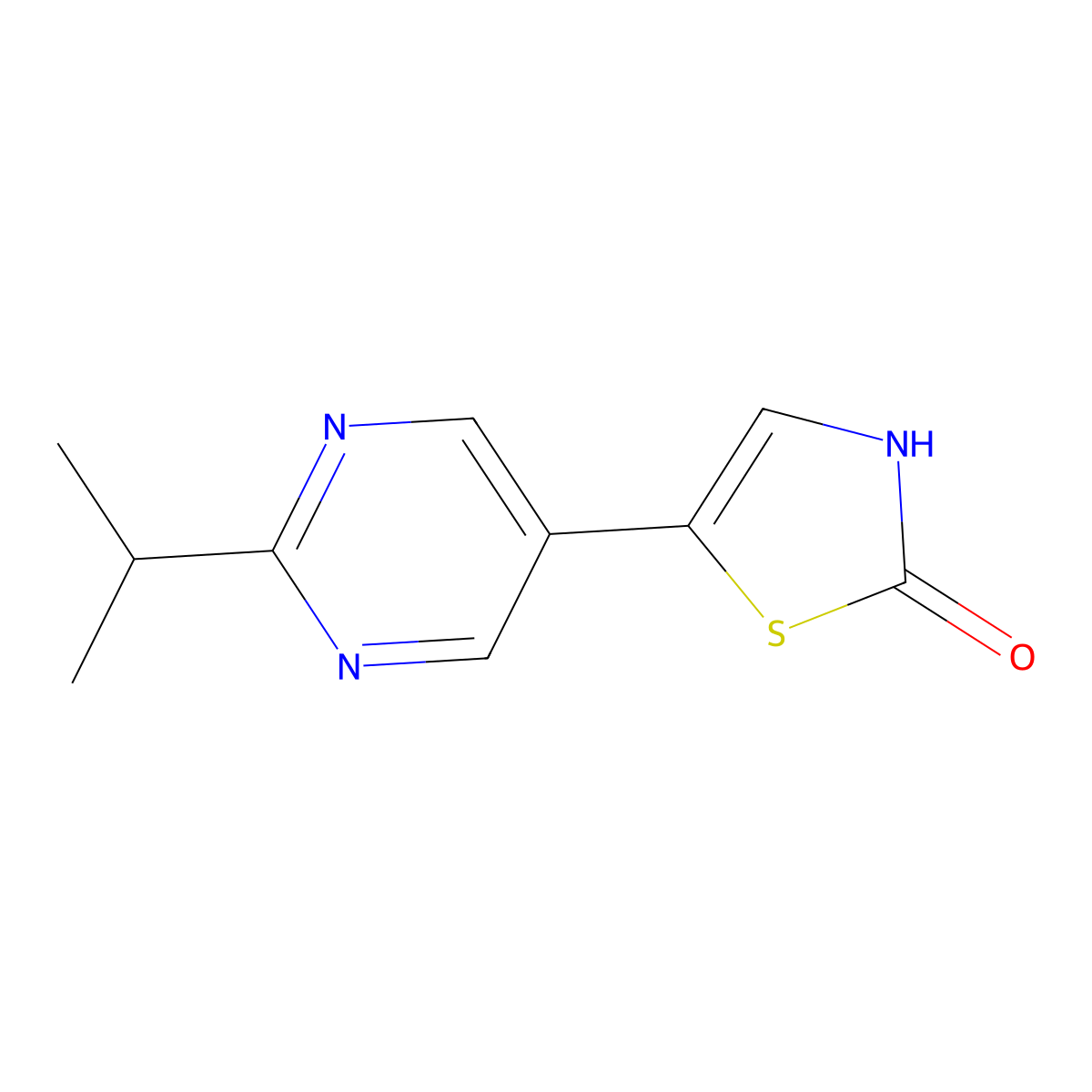 2-Hydroxy-5-(2-iso-propylpyrimidyl-5-yl)thiazole molecular structure, CAS 1215073-59-8