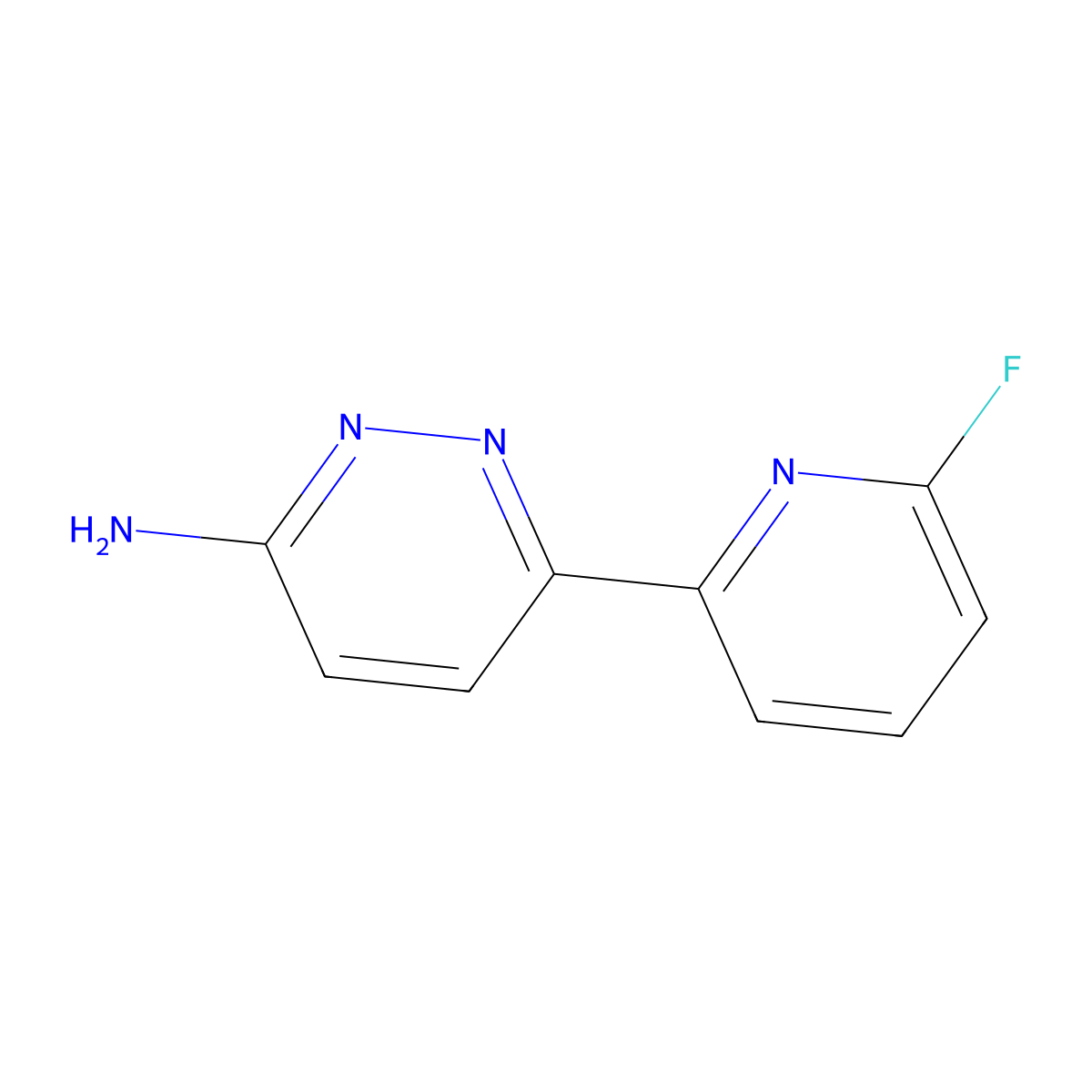 3-Amino-6-(6-fluoropyridyl-2-yl)pyridazine molecular structure, CAS 1215073-67-8