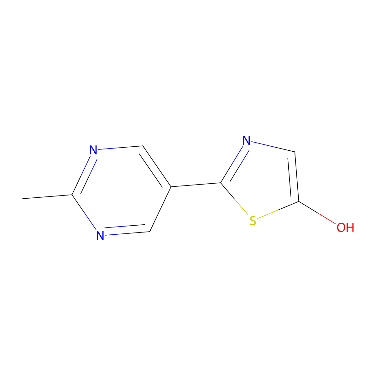 5-Hydroxy-2-(2-methylpyrimidyl-5-yl)thiazole molecular structure, CAS 1215073-81-6