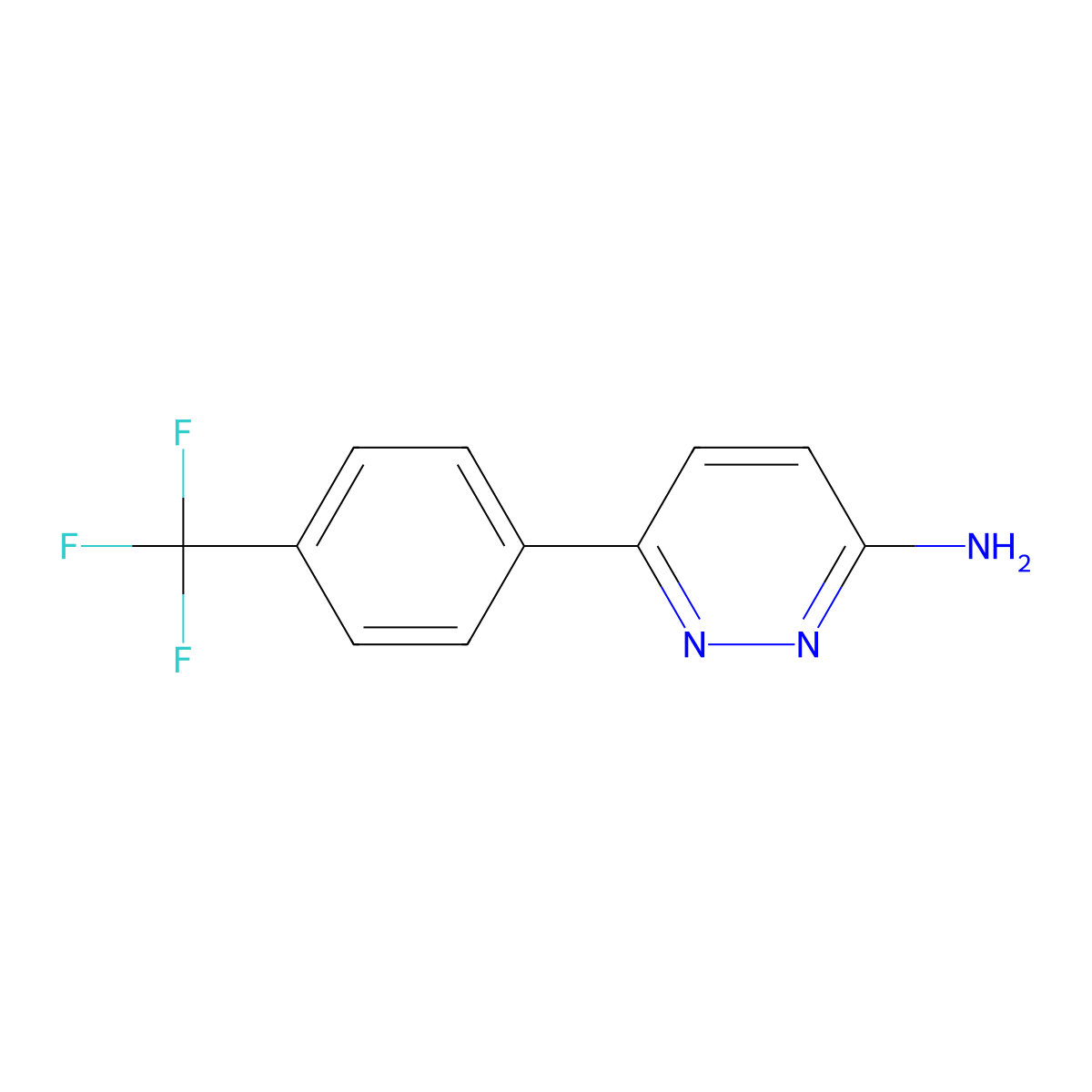 6-(4-(Trifluoromethyl)phenyl)pyridazin-3-amine molecular structure, CAS 1215073-83-8