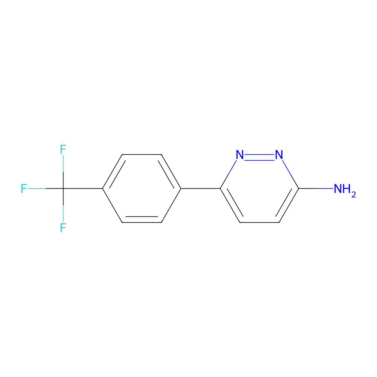 6-(4-(Trifluoromethyl)phenyl)pyridazin-3-amine molecular structure, CAS 1215073-83-8