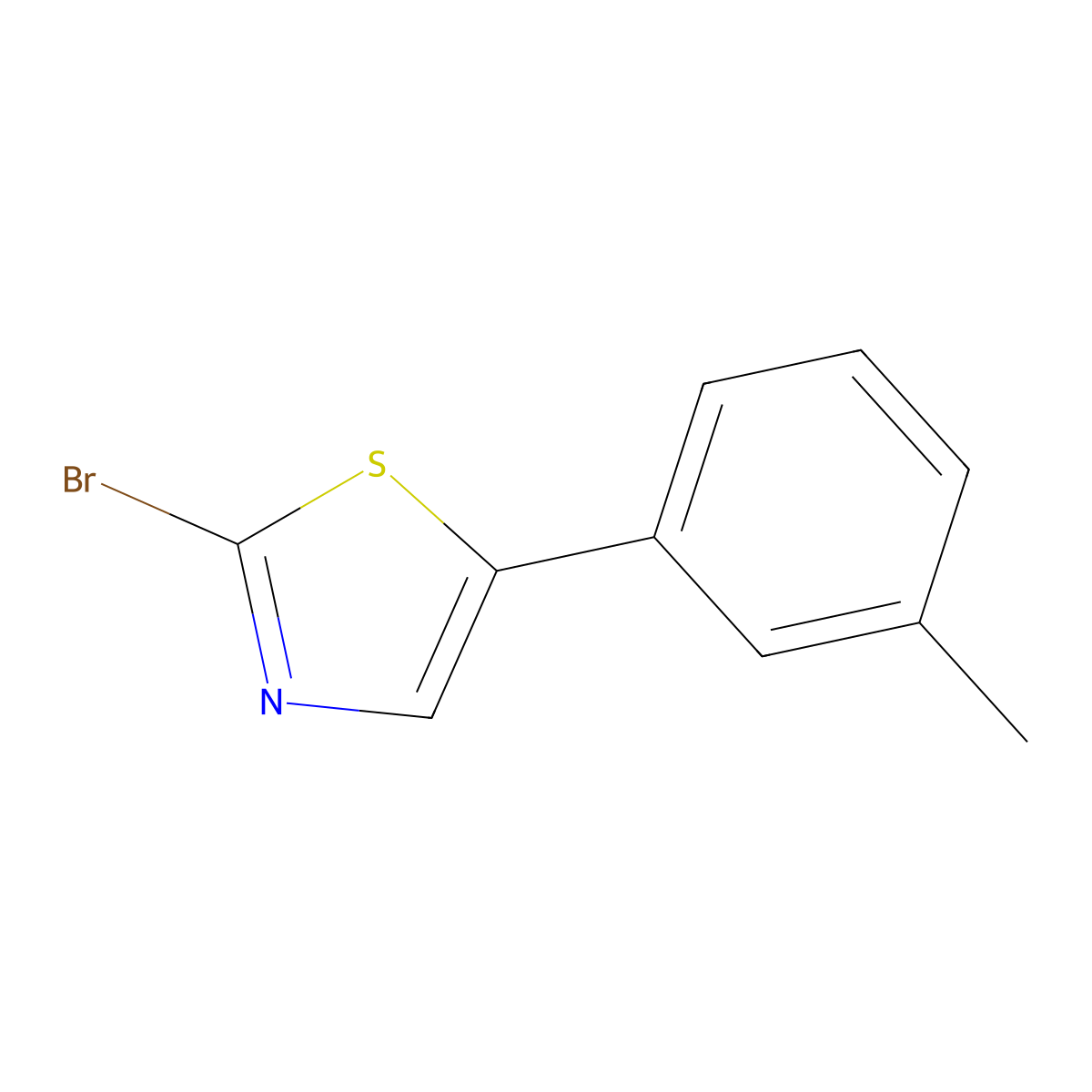 2-Bromo-5-(3-methylphenyl)thiazole molecular structure, CAS 1215073-84-9
