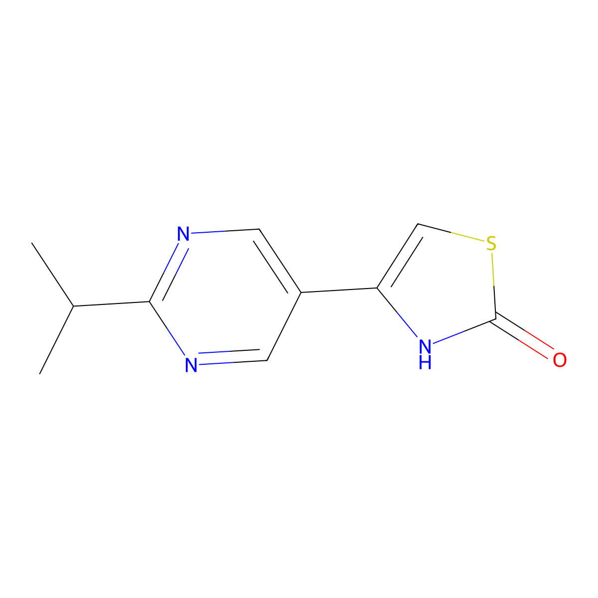 2-Hydroxy-4-(2-iso-propylpyrimidyl-5-yl)thiazole molecular structure, CAS 1215073-85-0
