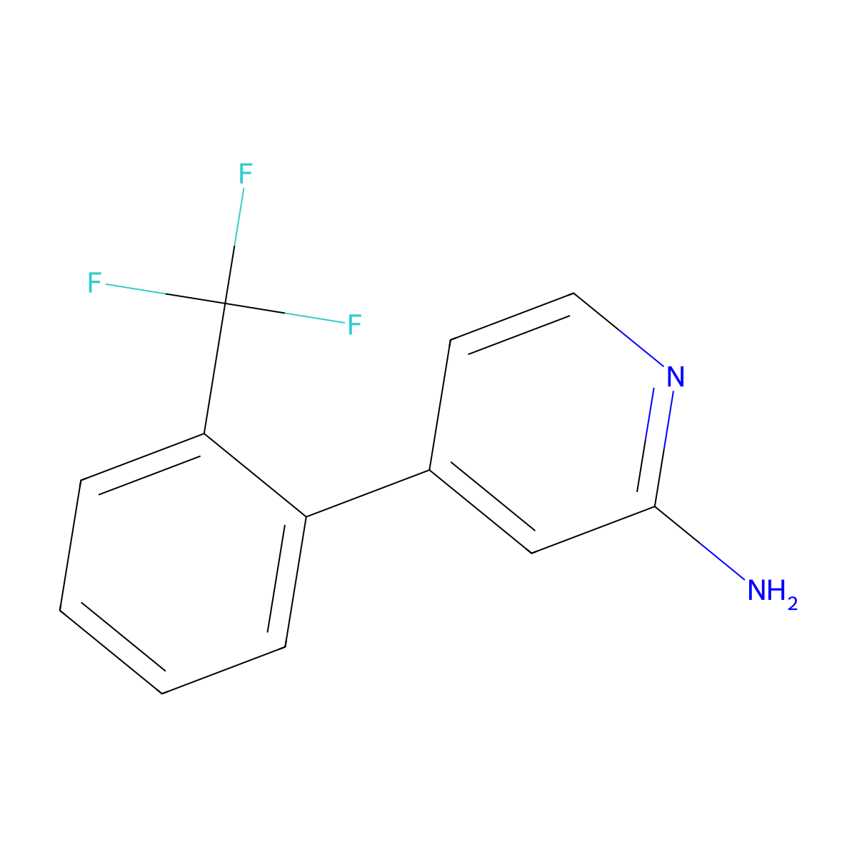 4-(2-(Trifluoromethyl)phenyl)pyridin-2-amine molecular structure, CAS 1215073-91-8