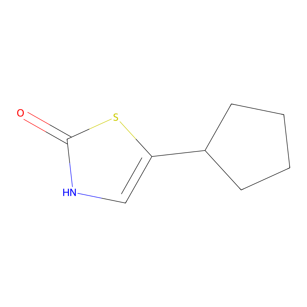 2-Hydroxy-5-(cyclopentyl)thiazole molecular structure, CAS 1215073-94-1