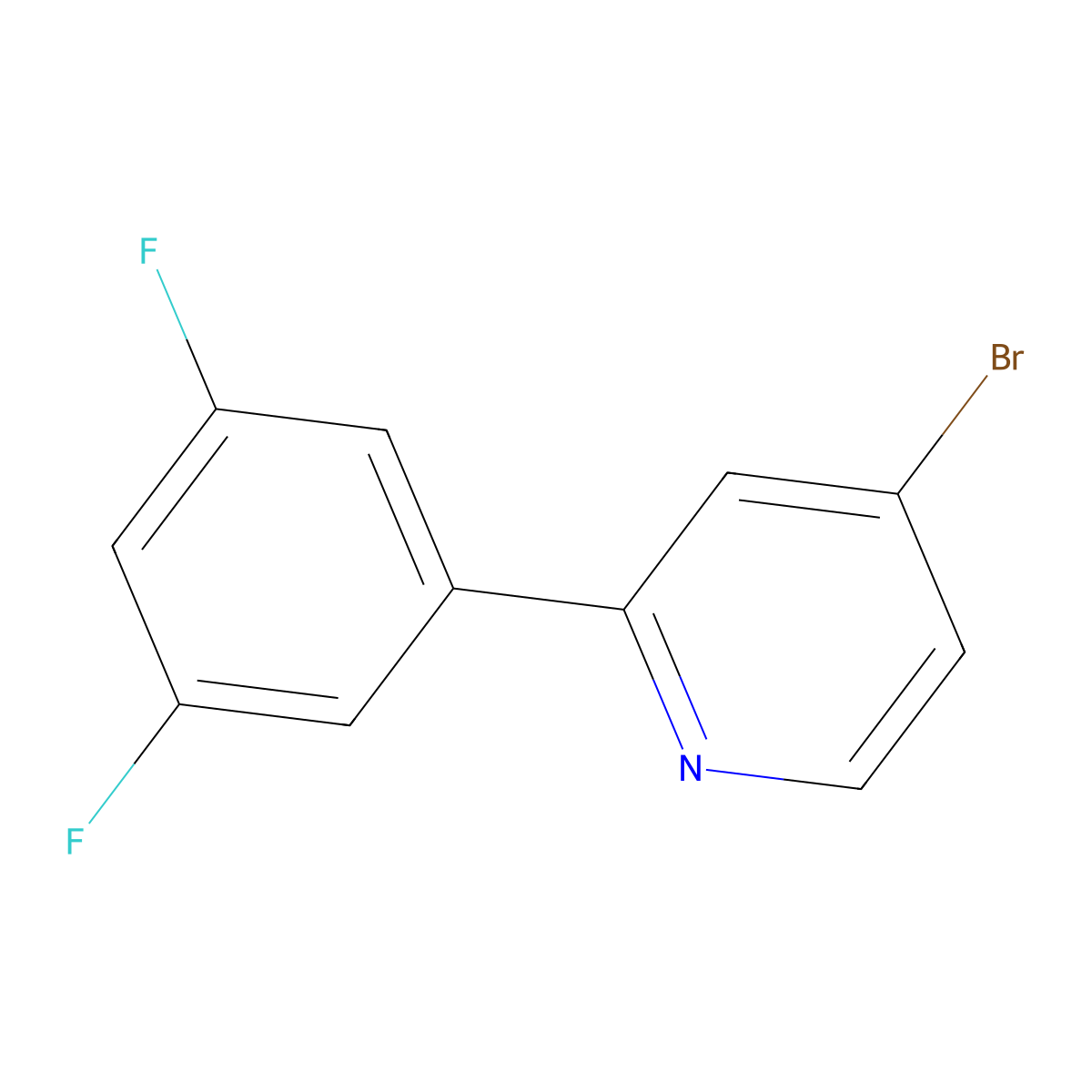 4-Bromo-2-(3,5-difluorophenyl)pyridine molecular structure, CAS 1215073-95-2