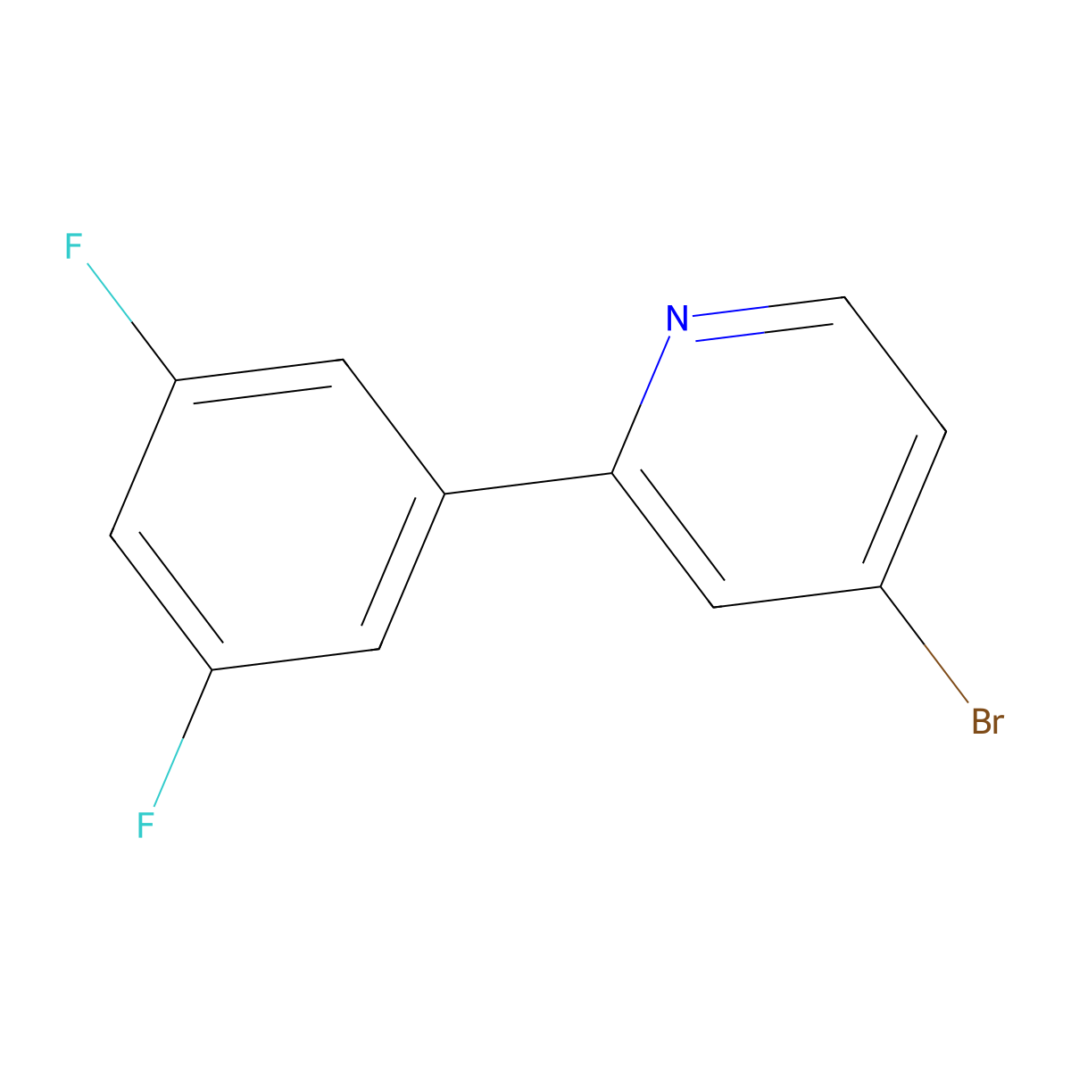 4-Bromo-2-(3,5-difluorophenyl)pyridine molecular structure, CAS 1215073-95-2