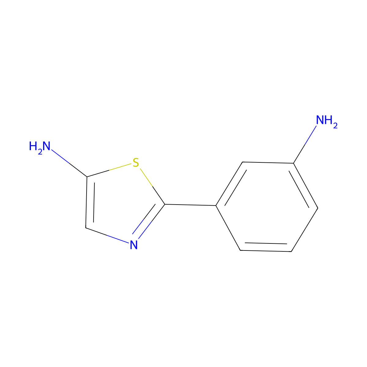 5-Amino-2-(3-aminophenyl)thiazole molecular structure, CAS 1215074-01-3