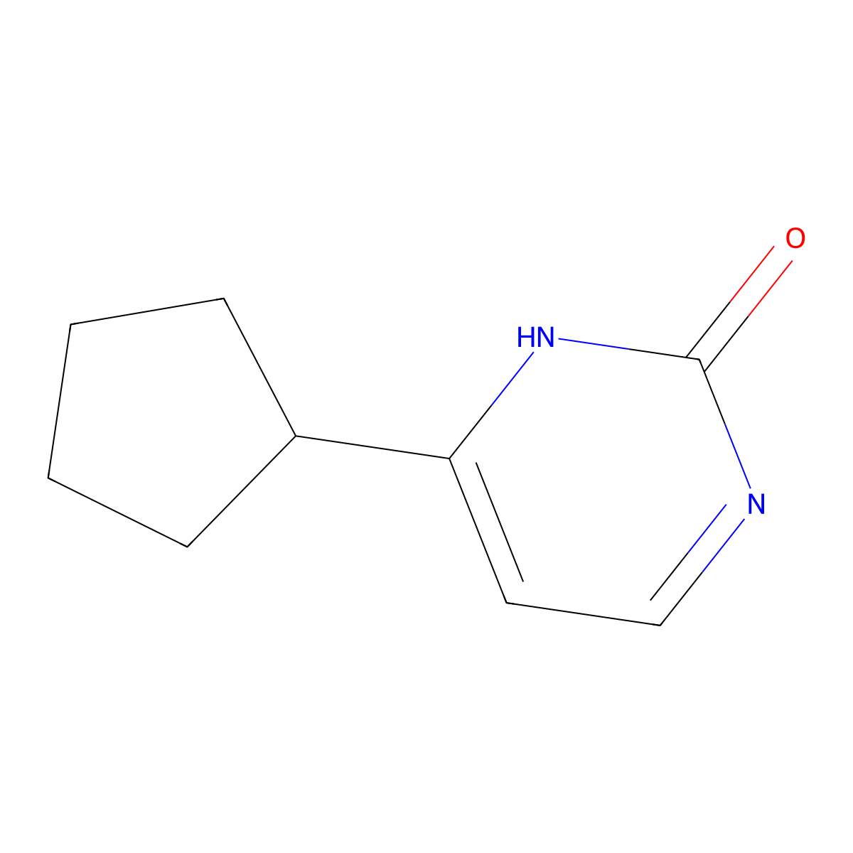 2-Hydroxy-4-(cyclopentyl)pyrimidine molecular structure, CAS 1215074-03-5