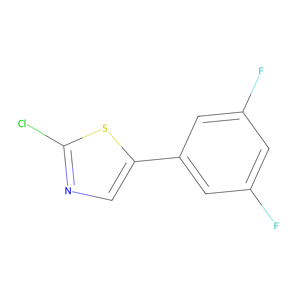 2-Chloro-5-(3,5-difluorophenyl)thiazole molecular structure, CAS 1215074-04-6