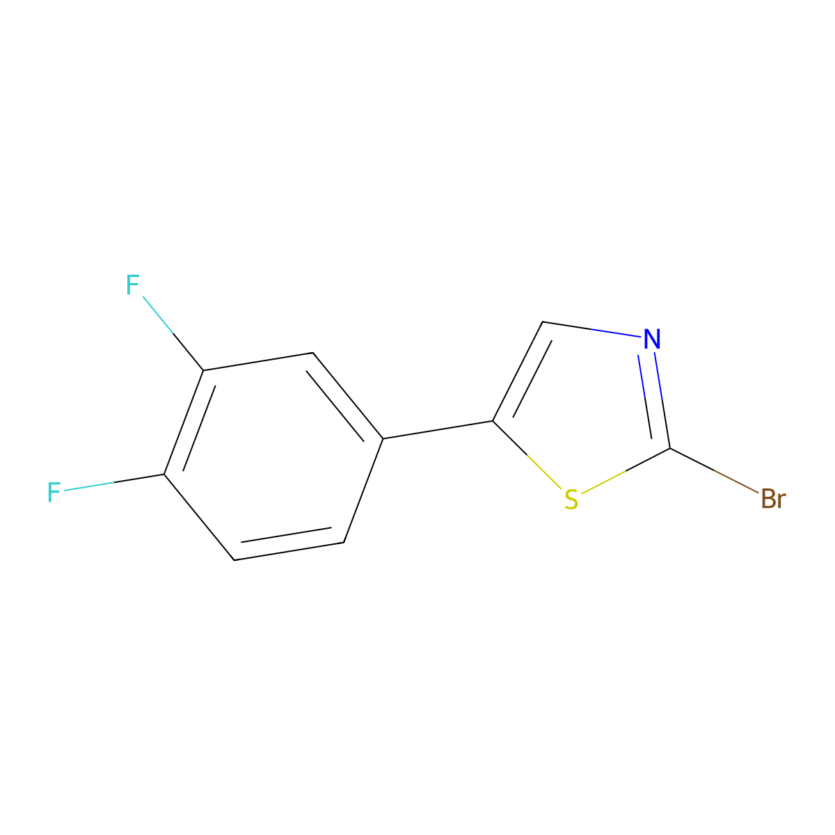 2-Bromo-5-(3,4-difluorophenyl)thiazole molecular structure, CAS 1215074-05-7