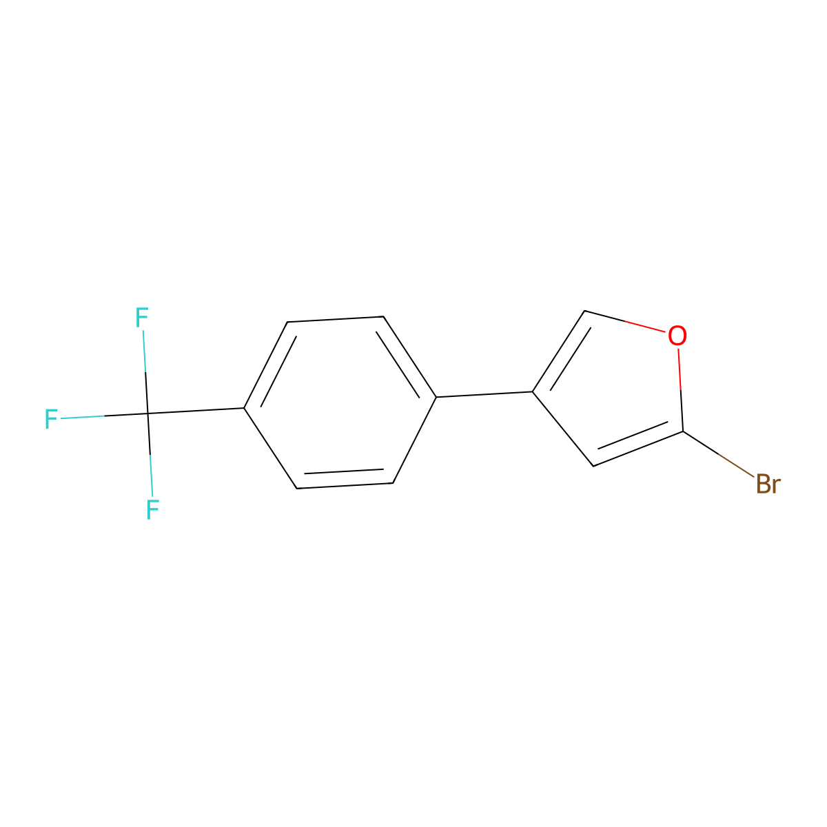 2-Bromo-4-(4-trifluoromethylphenyl)furan molecular structure, CAS 1215074-07-9
