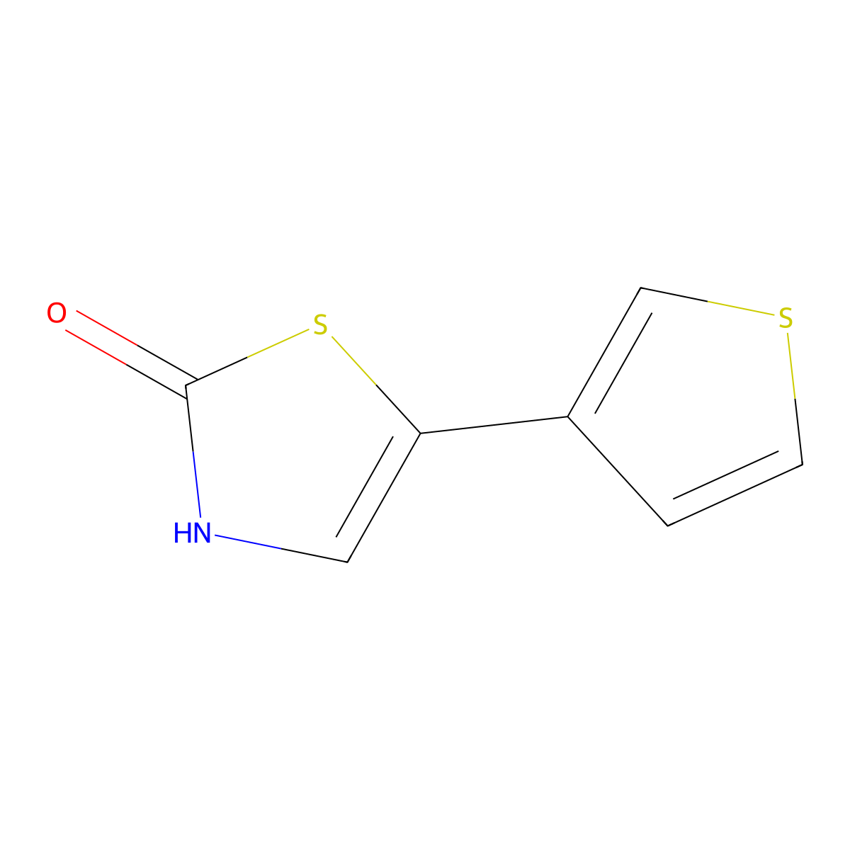 2-Hydroxy-5-(3-thienyl)thiazole molecular structure, CAS 1215074-12-6