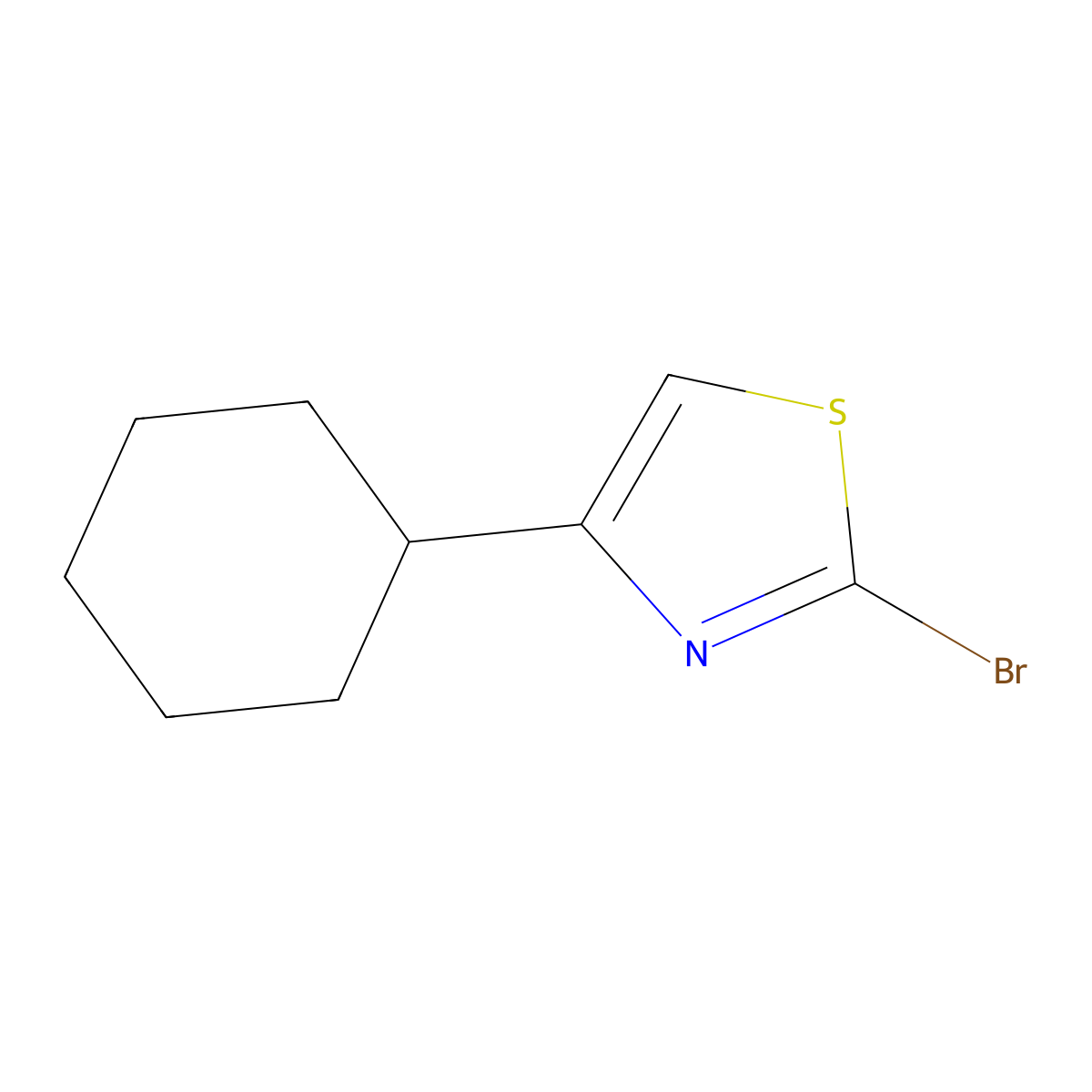 2-Bromo-4-cyclohexylthiazole molecular structure, CAS 1215074-14-8