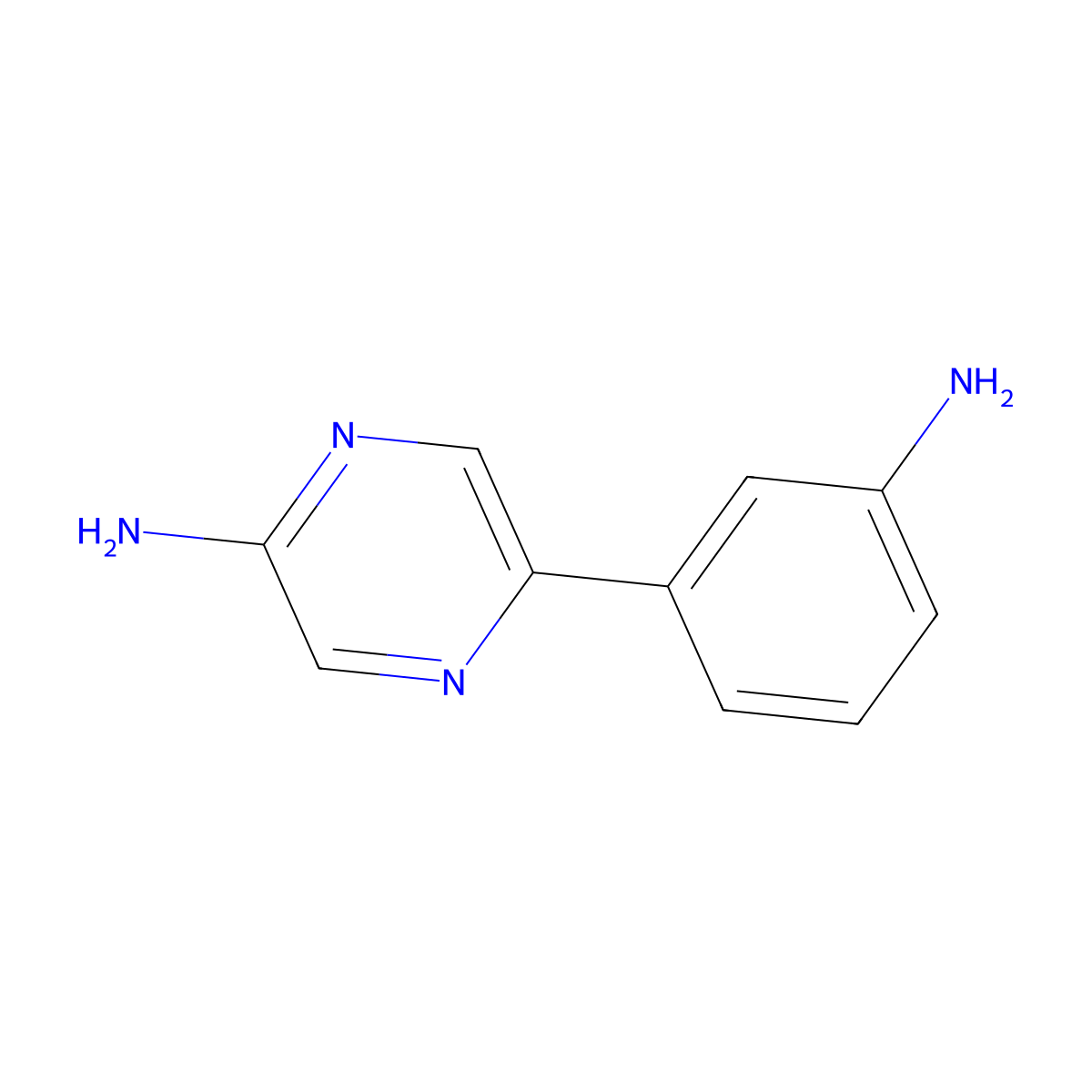 5-(3-Aminophenyl)-2-pyrazinamine molecular structure, CAS 1215074-19-3
