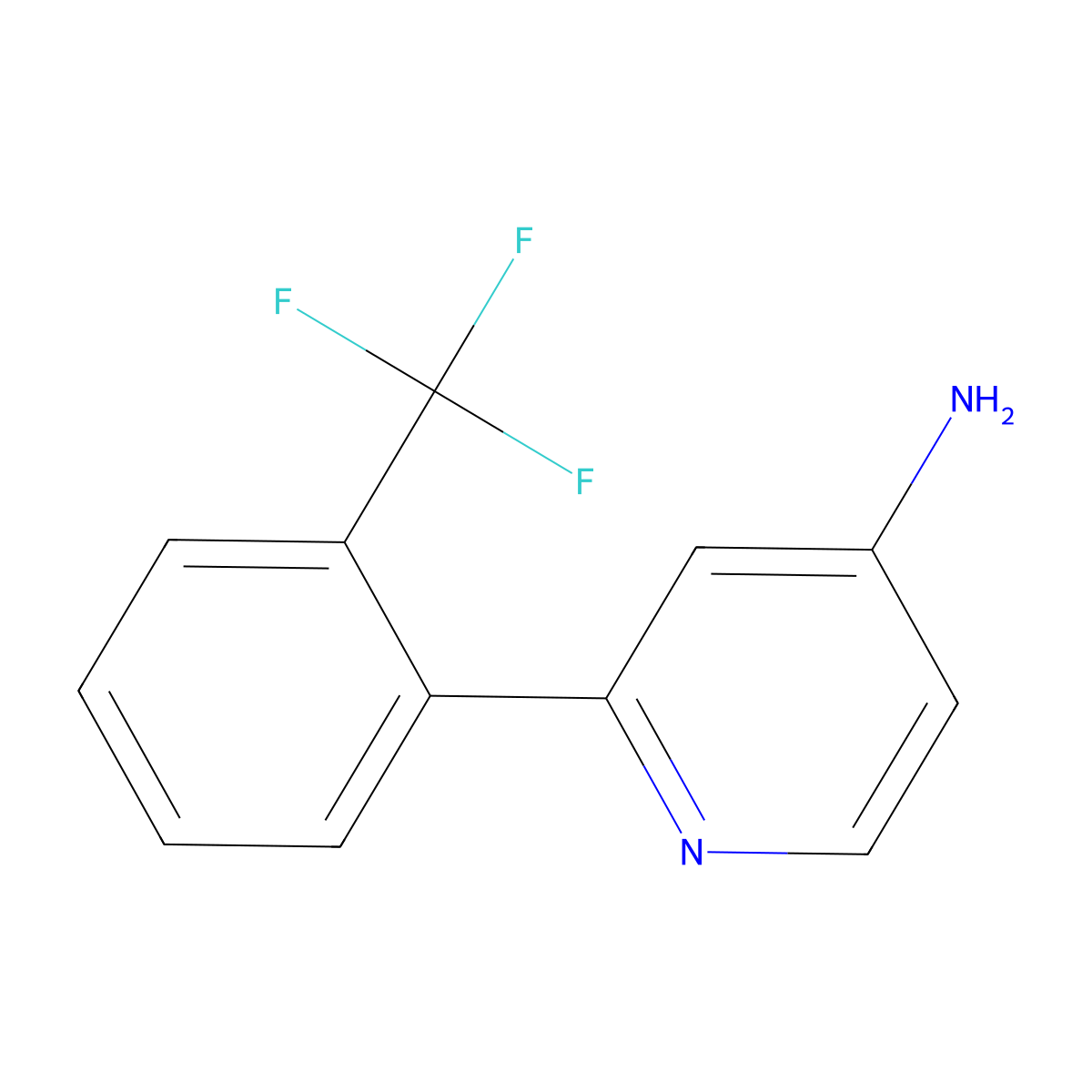 2-[2-(Trifluoromethyl)phenyl]pyridin-4-amine molecular structure, CAS 1215074-20-6