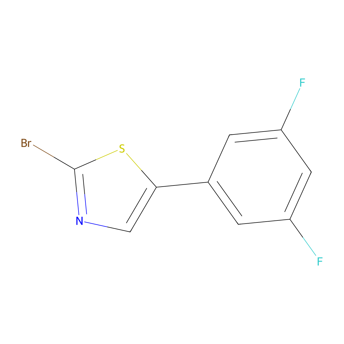 2-Bromo-5-(3,5-difluorophenyl)thiazole molecular structure, CAS 1215074-22-8