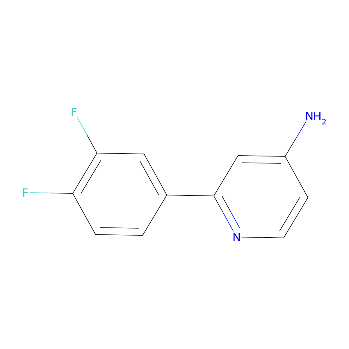 4-Amino-2-(3,4-difluorophenyl)pyridine molecular structure, CAS 1215074-23-9