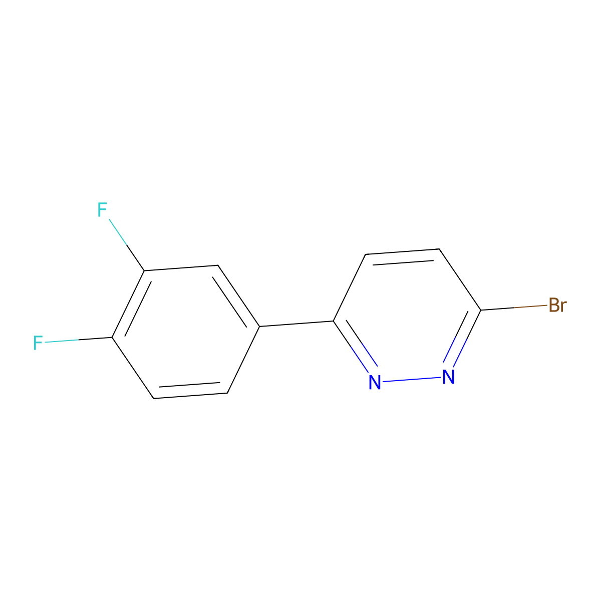 3-Bromo-6-(3,4-difluorophenyl)pyridazine molecular structure, CAS 1215074-24-0