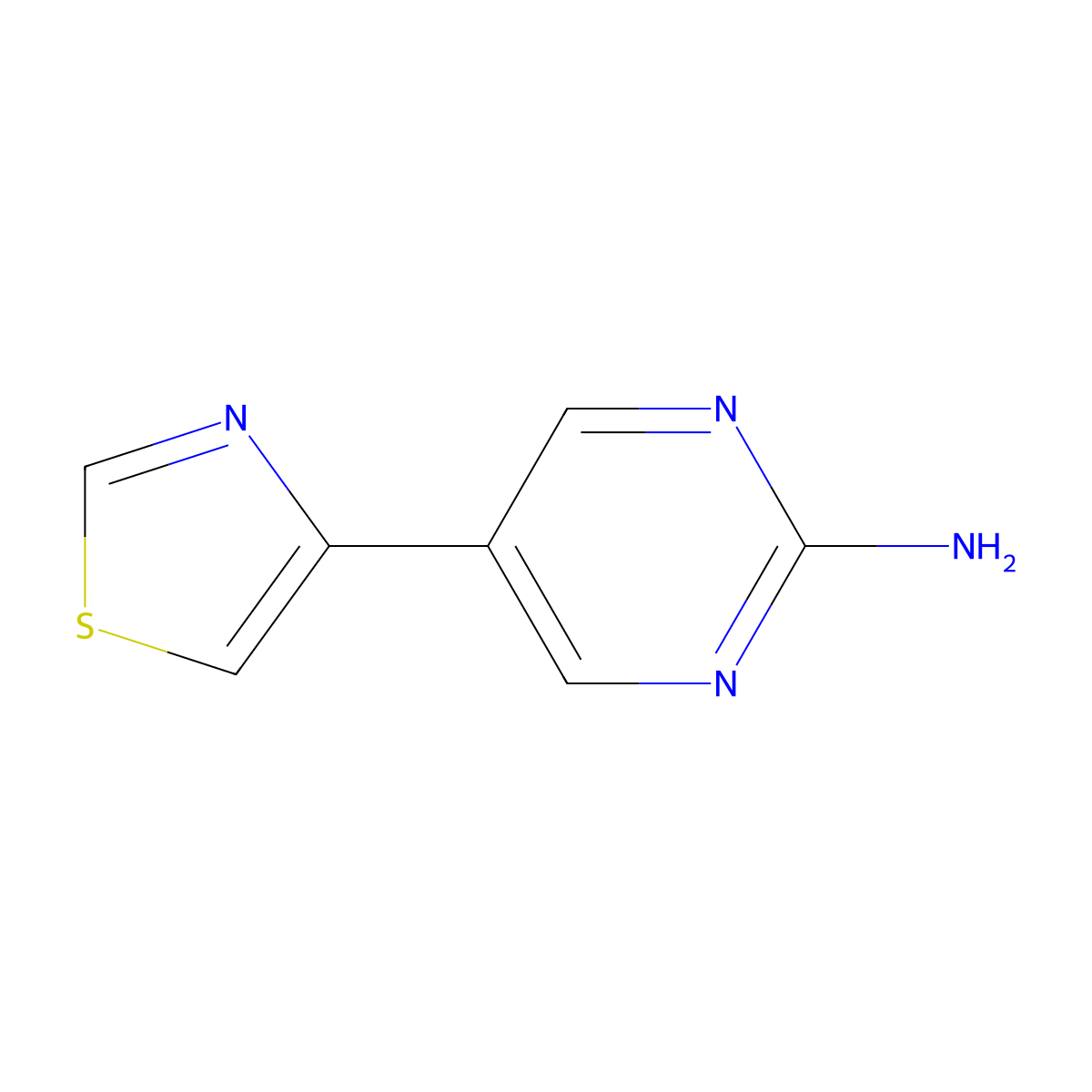 4-(2-Amino-5-pyrimidyl)thiazole molecular structure, CAS 1215074-26-2