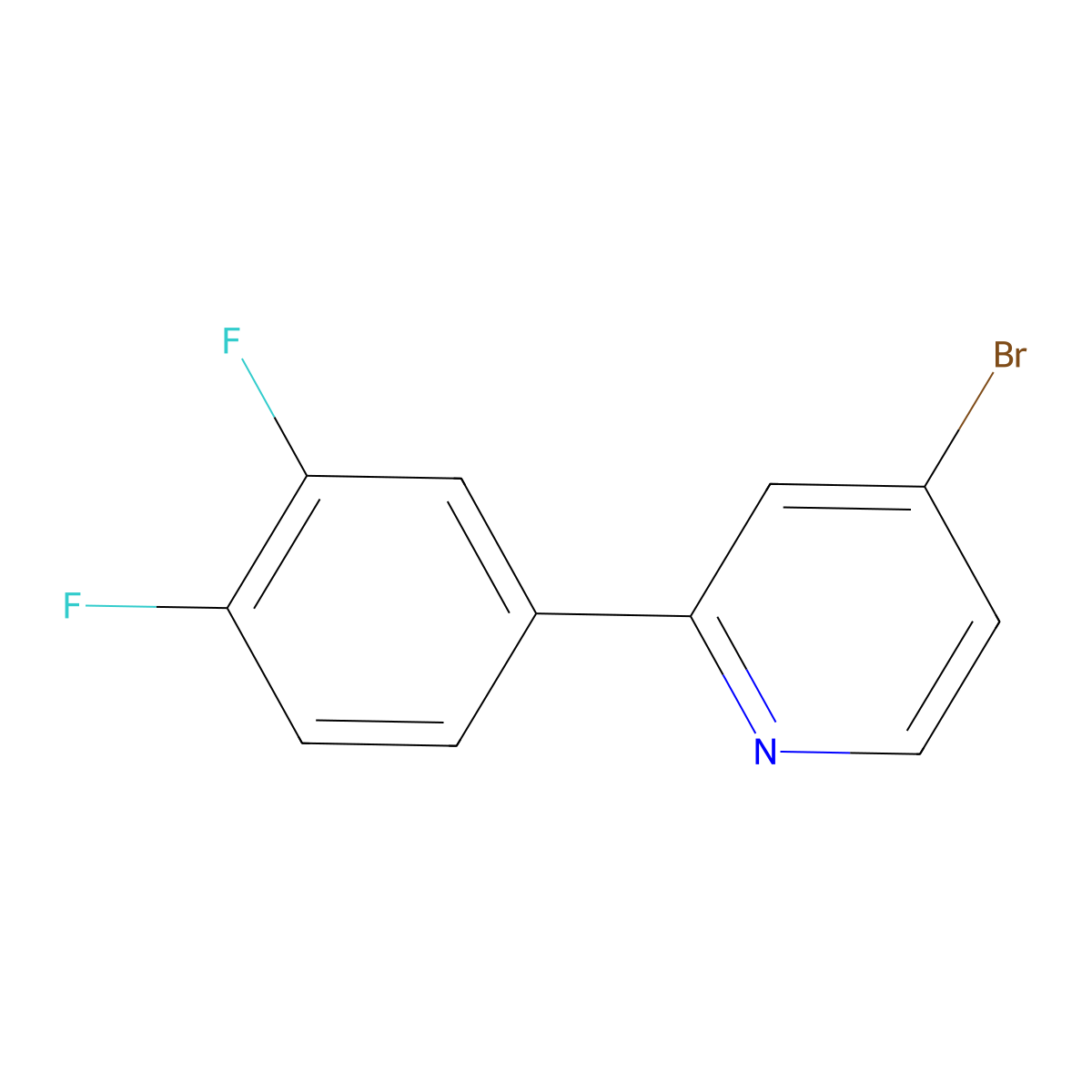 4-Bromo-2-(3,4-difluorophenyl)pyridine molecular structure, CAS 1215074-29-5