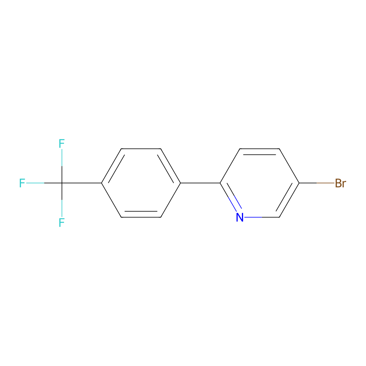 5-Bromo-2-(4-(trifluoromethyl)phenyl)pyridine molecular structure, CAS 1215074-30-8