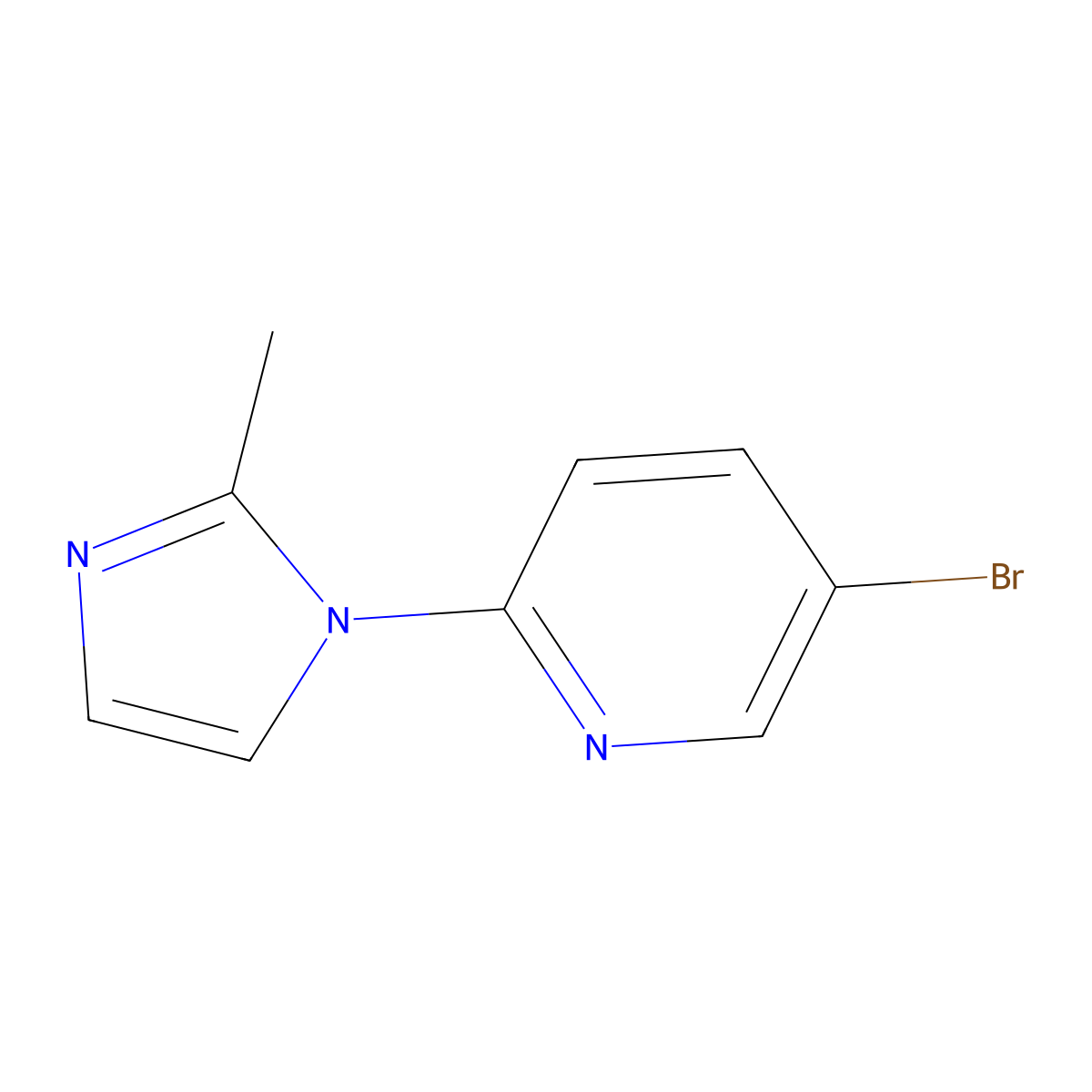 5-Bromo-2-(2-methyl-imidazol-1-yl)-pyridine molecular structure, CAS 1215074-31-9
