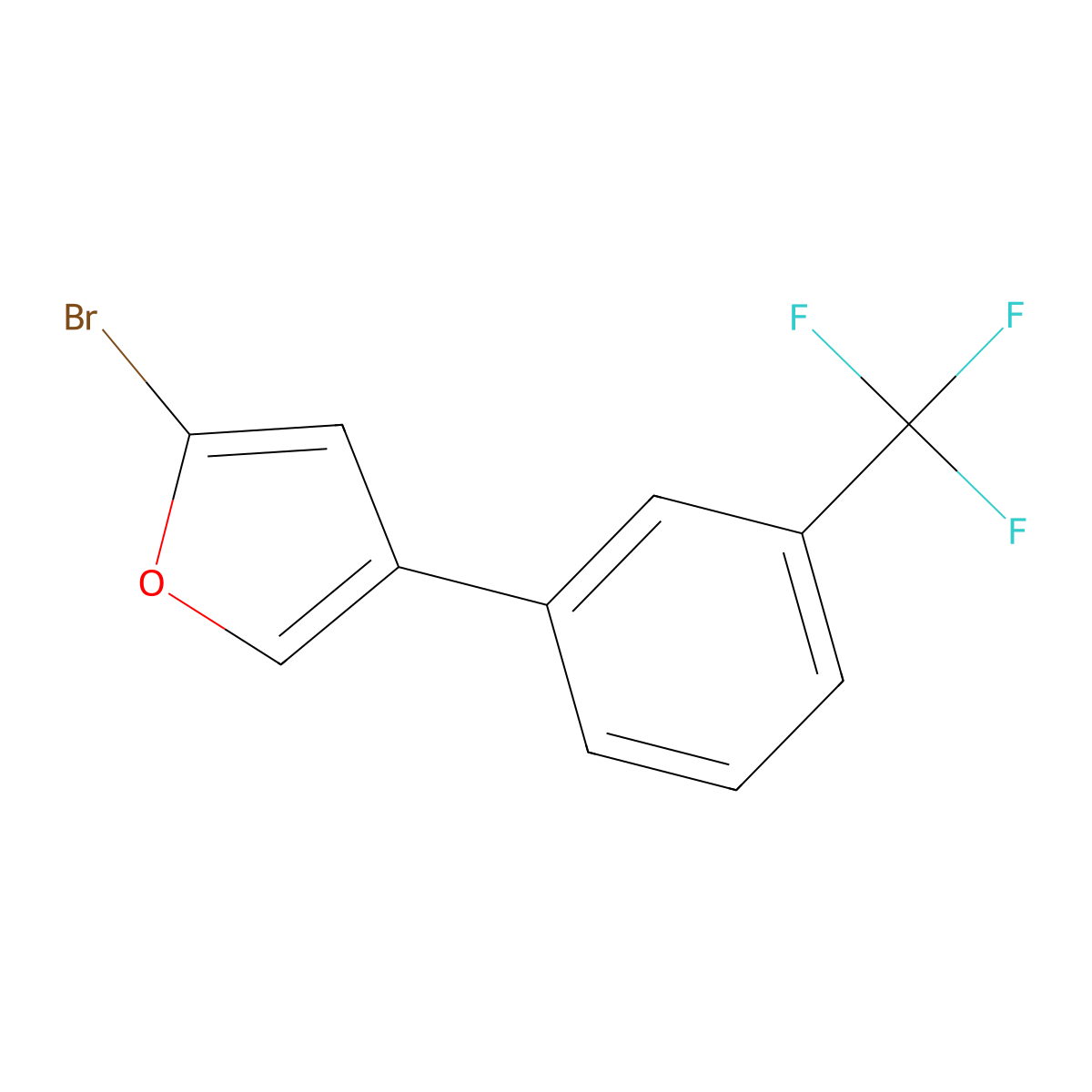 2-Bromo-4-(3-trifluoromethylphenyl)furan molecular structure, CAS 1215074-32-0