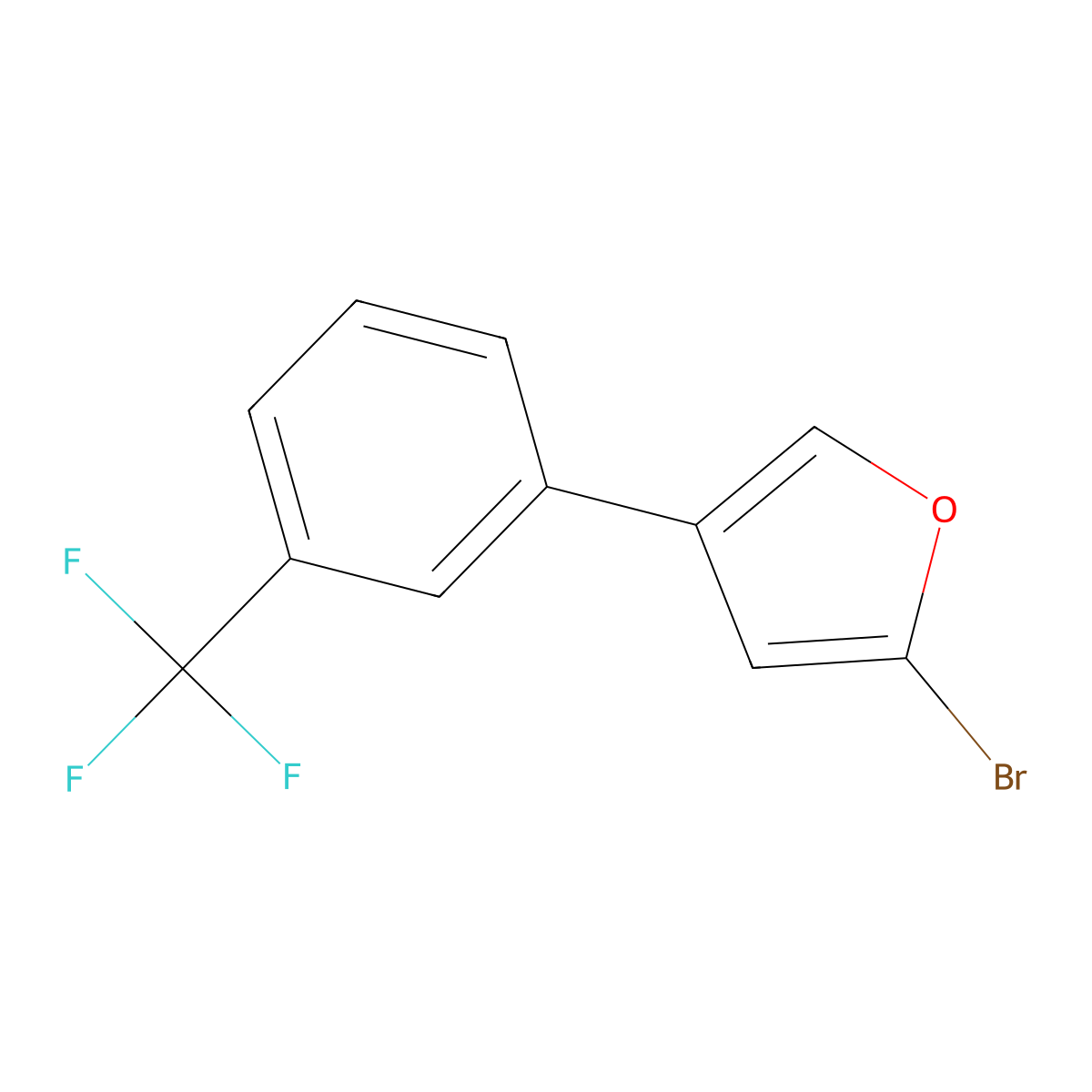 2-Bromo-4-(3-trifluoromethylphenyl)furan molecular structure, CAS 1215074-32-0