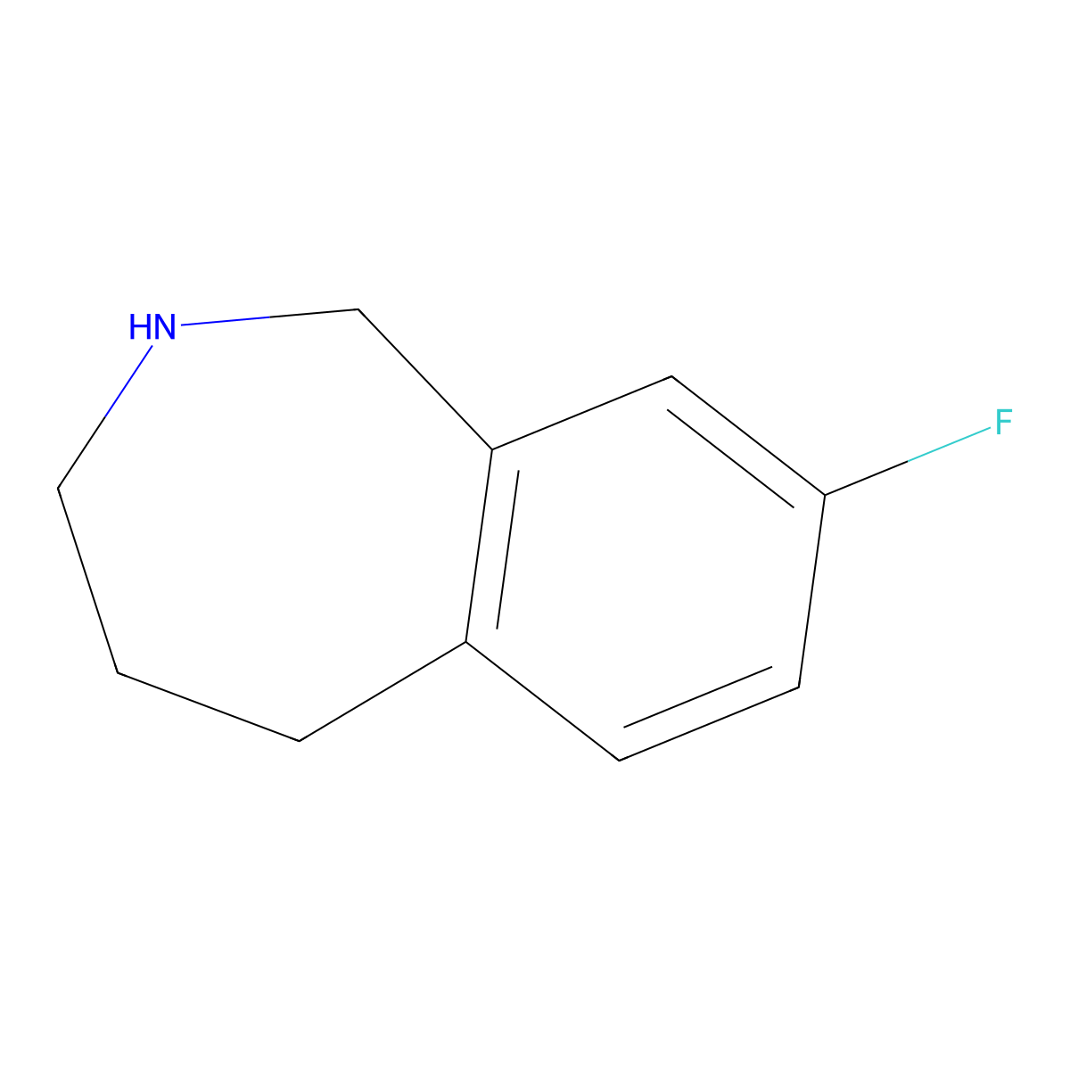 8-Fluoro-2,3,4,5-tetrahydro-1H-benzo[c]azepine molecular structure, CAS 1215074-46-6