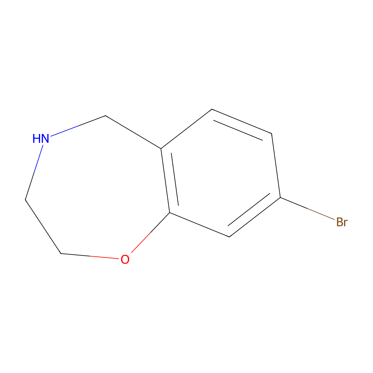 8-Bromo-2,3,4,5-tetrahydrobenzo[f][1,4]oxazepine molecular structure, CAS 1215074-47-7