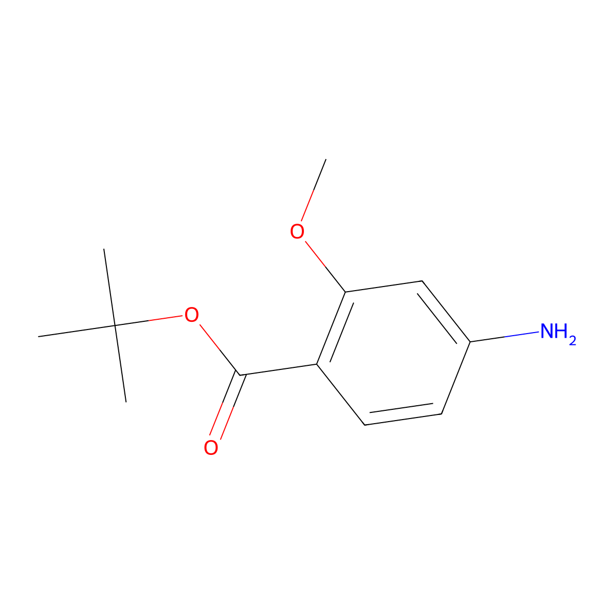 Tert-butyl 4-amino-2-methoxybenzoate molecular structure, CAS 1215074-48-8
