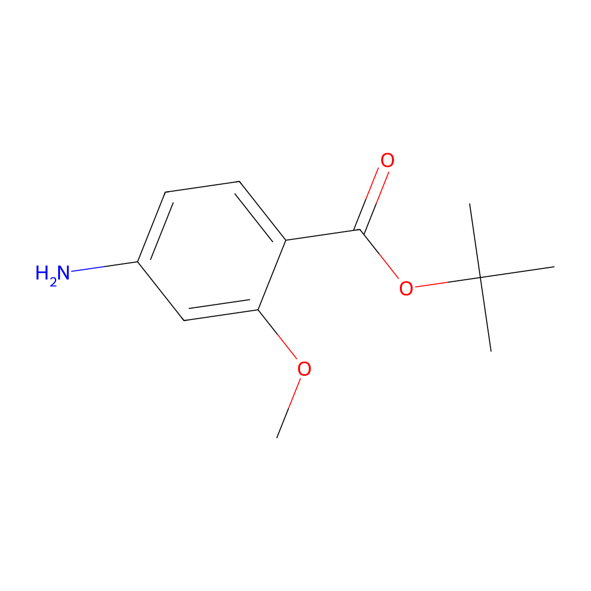 Tert-butyl 4-amino-2-methoxybenzoate molecular structure, CAS 1215074-48-8